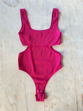Garage Hot Pink Ribbed Bodysuit